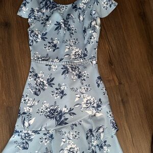 City Studio Light Blue and Navy Dress